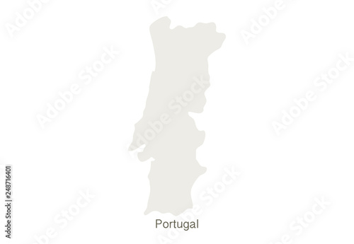Mockup of Portugal map on a white background. Vector illustration template