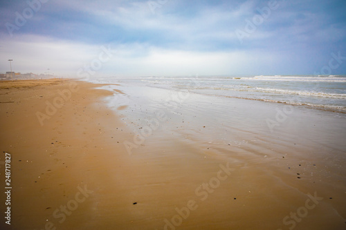 Sandy beaches of Rimini in winter  Italy