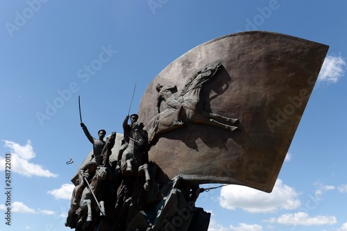 Fragment of the monument to the Heroes of the First World War on Poklonnaya Hill in Moscow photo