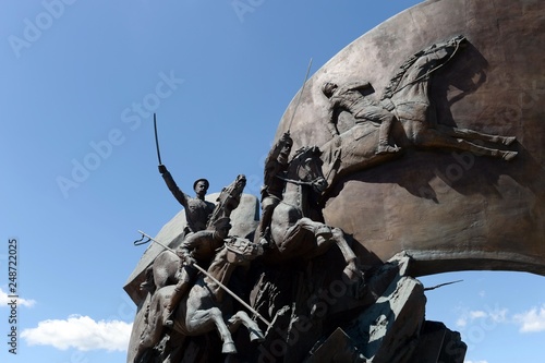 Fragment of the monument to the Heroes of the First World War on Poklonnaya Hill in Moscow