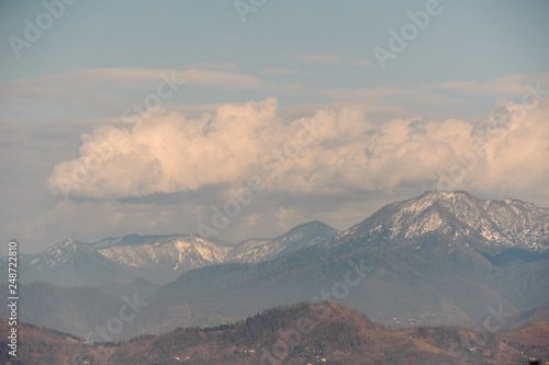 Adorable breathtaking view on the Caucasus mountains under the sky