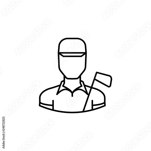 avatar golfer outline icon. Signs and symbols can be used for web logo mobile app UI UX