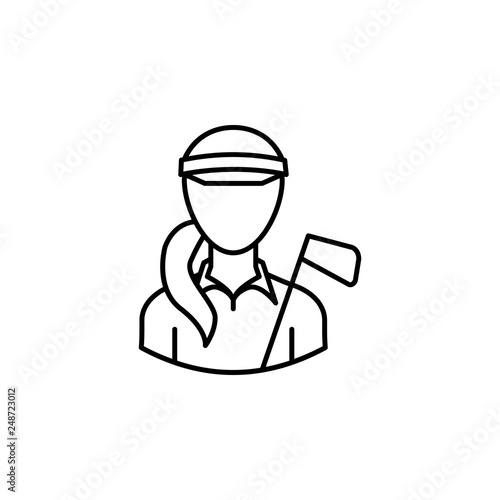 avatar golfer outline icon. Signs and symbols can be used for web logo mobile app UI UX