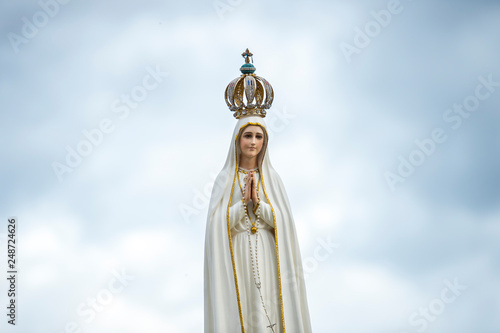 Vatican City, October 08, 2016: Statue of Our Lady of Fátima during a Marian Prayer Vigil in St. Peter's Square at the Vatican.