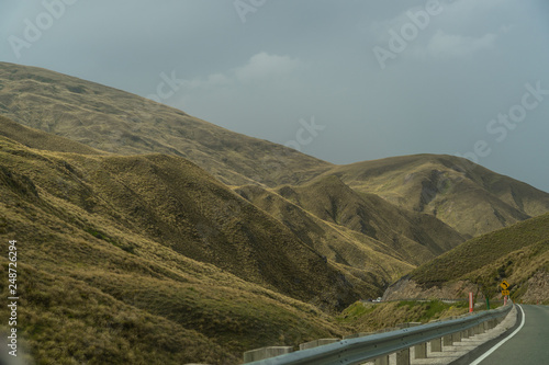 great hills in New Zealand  New Zealand s mountains with great natural sky in the background