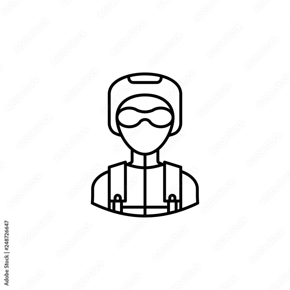 avatar skydiver outline icon. Signs and symbols can be used for web logo mobile app UI UX