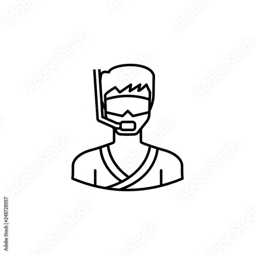 avatar snorkeling outline icon. Signs and symbols can be used for web logo mobile app UI UX