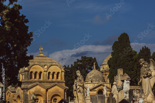 View to crypt and graves on Addolorata cemetery