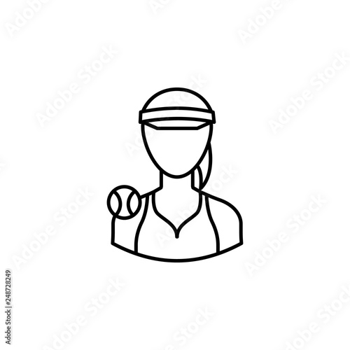 avatar tennis player outline icon. Signs and symbols can be used for web logo mobile app UI UX