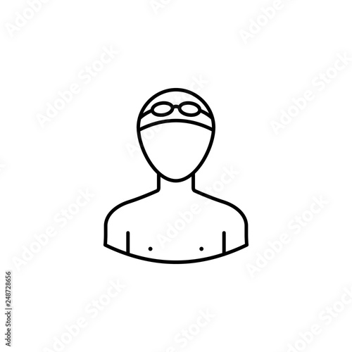 avatar swimmer outline icon. Signs and symbols can be used for web logo mobile app UI UX