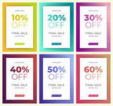 Collection of Final sale banner with geometric pattern and dual-tone gradient background