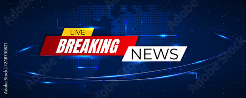 Breaking news background with graphic map