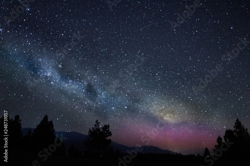 Milky way & Aurora australis in Aoraki Mt. Cook Dark Sky Reserve, New Zealand, South Island