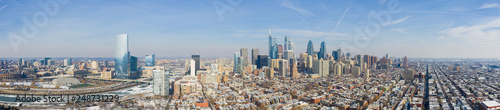 Aerial panorama Downtown Philadelphia PA USA