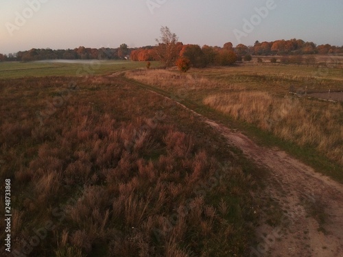 Aerial view of countryside in Belarus