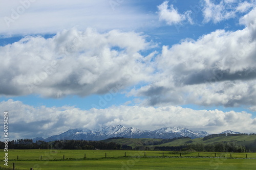 Dramatic sky in New Zealand landscape