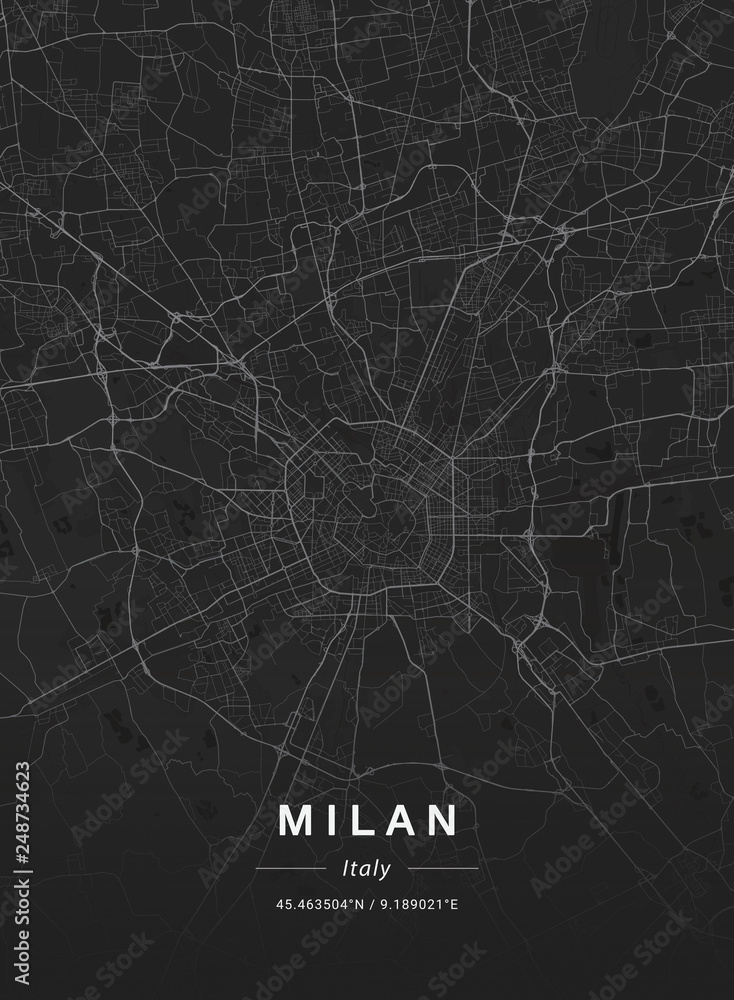 Naklejka premium Map of Milan, Italy