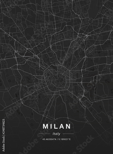 Map of Milan, Italy photo