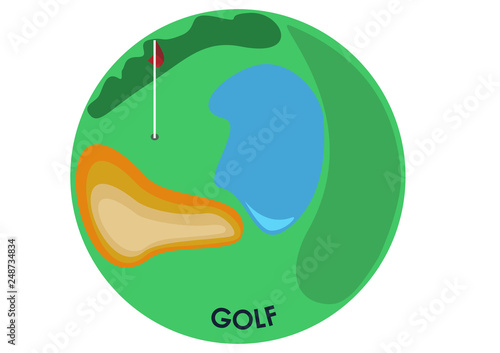Golf sport icons designin circle, vector illustration
