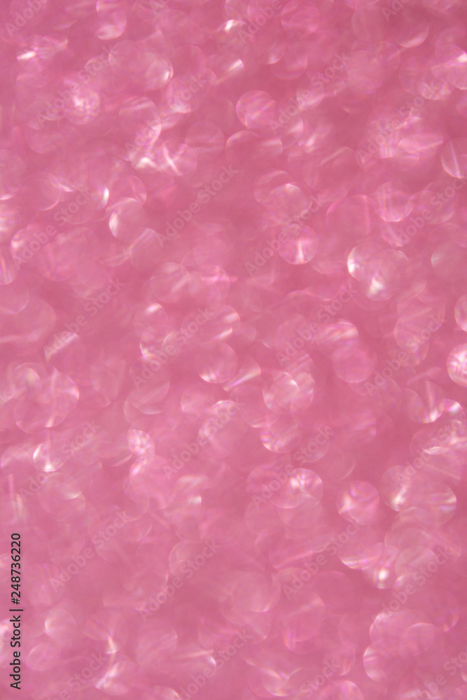 Abstrast blurred glittery shiny background, cold pink, defocused