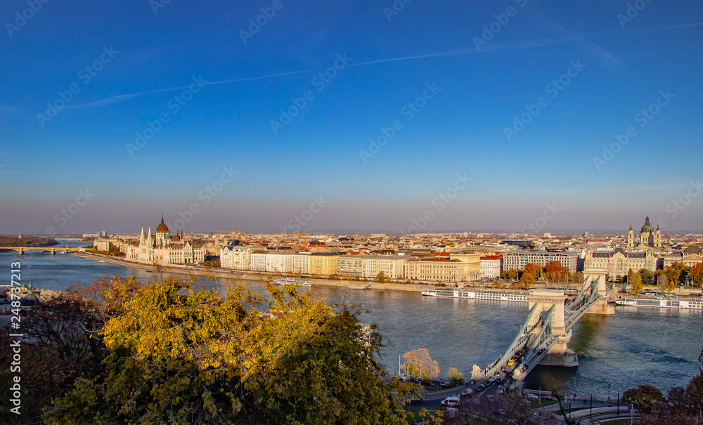 General view from Buda castle in Budapest, Hungary.