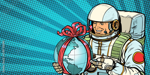 Astronaut gives the planet Earth