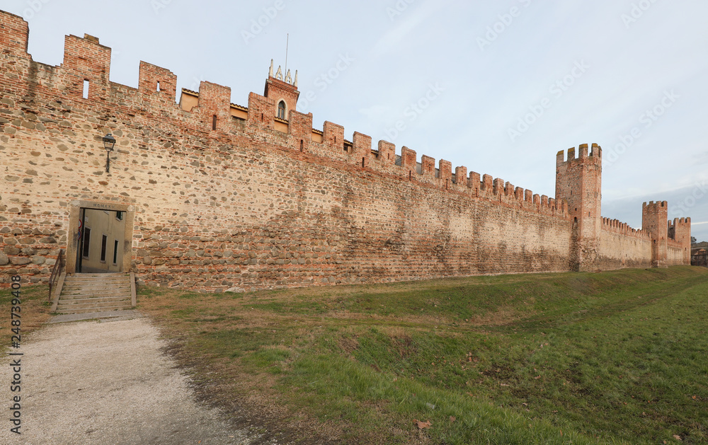 Ancient City wall of Montagnana in Italy