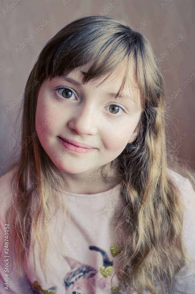 Cute smiling little girl portrait.