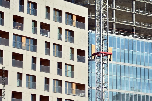 Crane attached to building