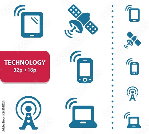 Technology Icons (4x magnification for preview).
