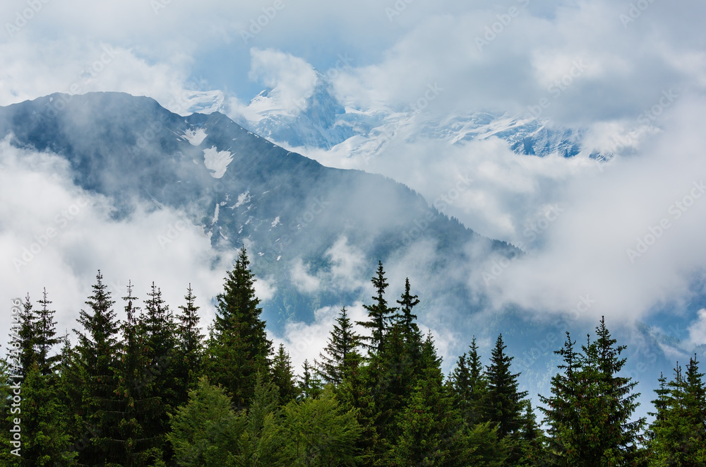 Mont Blanc mountain massif (view from Plaine Joux outskirts) Mont Blanc mountain massif (view from Plaine Joux outskirts)
