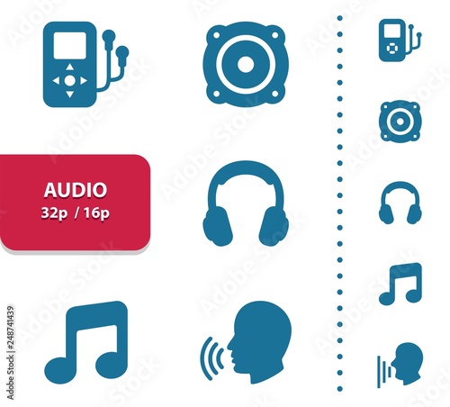 Audio Icons (4x magnification for preview).