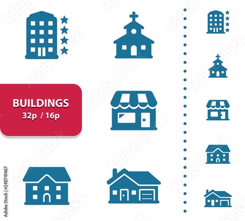 Buildings Icons (4x magnification for preview).