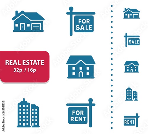 Real Estate Icons (4x magnification for preview).