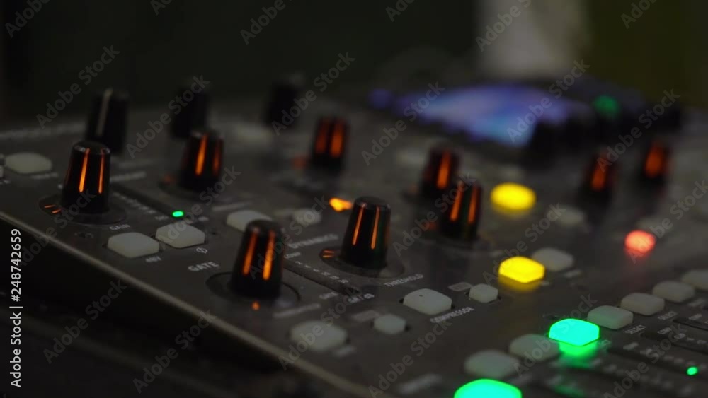 Professional sound music mixer control panel Professional sound music mixer control panel