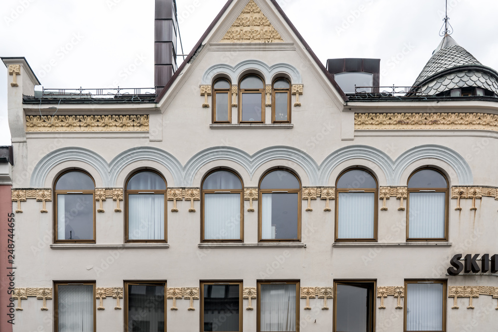 Obraz premium Jugendstilfassaden und Ornamente in Ålesund