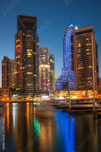Nightlife in Dubai Marina. UAE. November 16, 2012