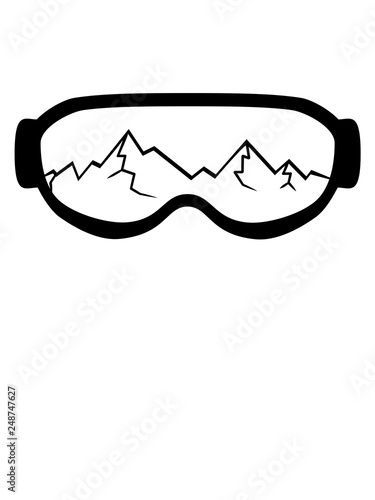 risse kaputt gesprungen berge fahren snowboard ski winter brille schnee schutzbrille sonnenbrille augen clipart logo design urlaub sport photo