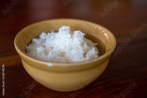 Close up white thai rice.
