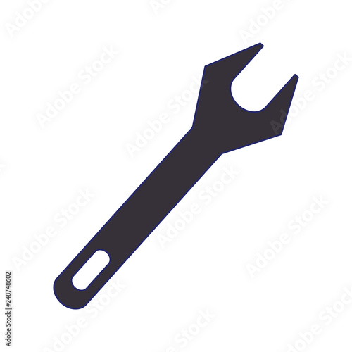 Wrench construction tool symbol blue lines