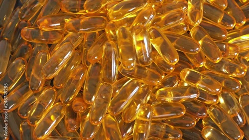 Rotating shot of Fish Oil Capsules