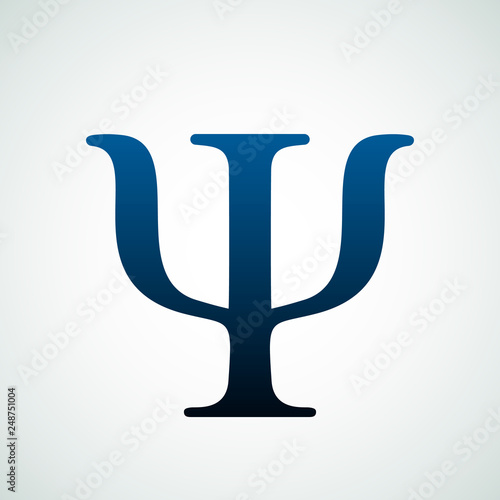 sign of psychology. Illustration Psi Greek Letter, Symbol, Icon On White Background. photo