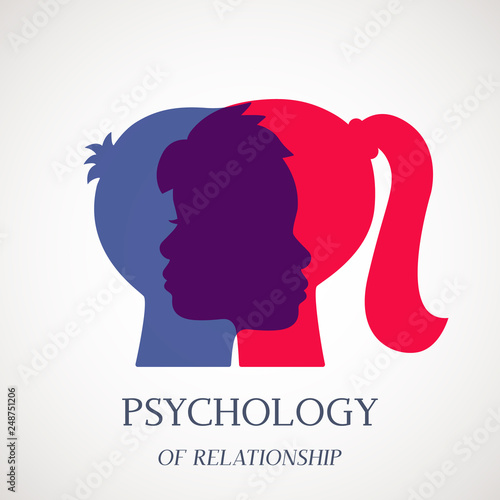 Counseling on psychotherapy and depression for disabled persons in a psychology room. Logo for the office of a psychotherapist and a psychologist.