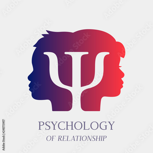 Counseling on psychotherapy and depression for disabled persons in a psychology room. Logo for the office of a psychotherapist and a psychologist.