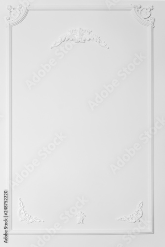 White beautiful rectangular stucco on white isolated background