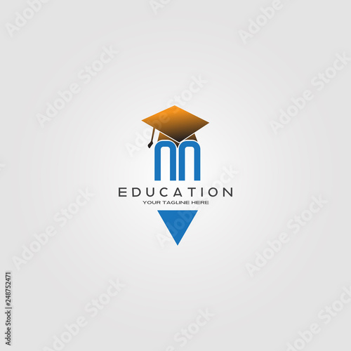 Education Logo template, vector logo for international school identity, global school, elements, icons or symbol, illustration -vector