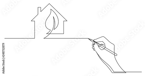 hand drawing business concept sketch of green energy home solutions