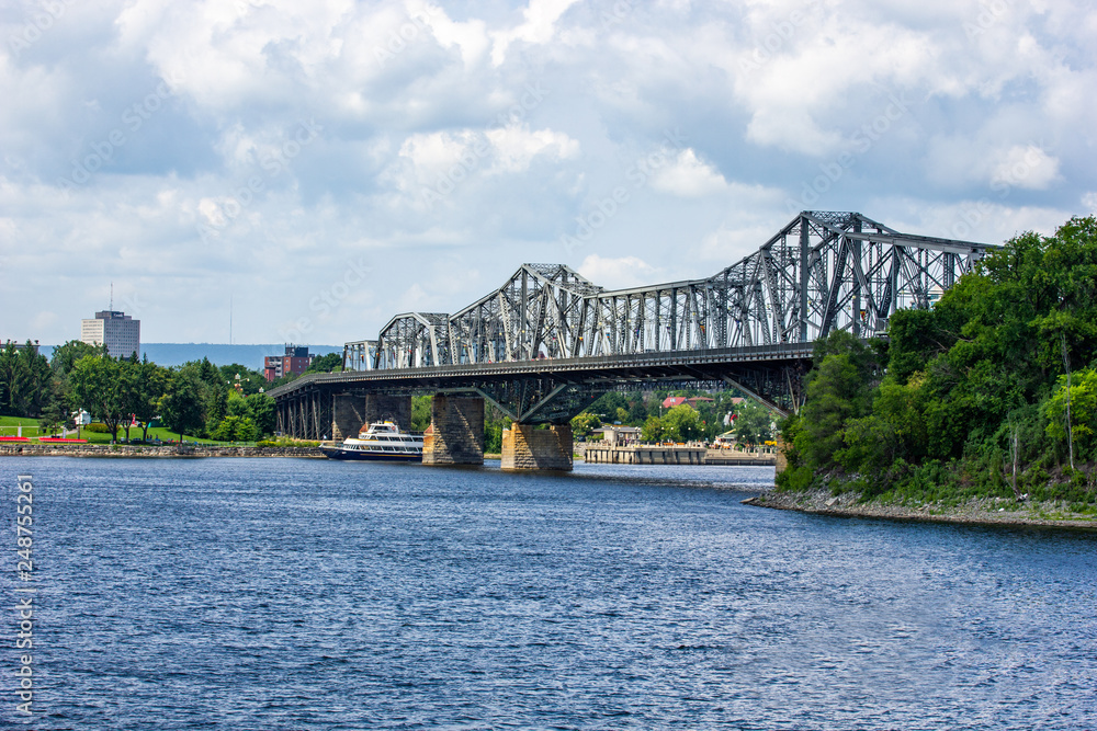 View over the Alexandra Bridge railway in Ottawa, Ontario, Canada