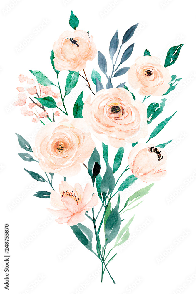 Beige Flower Background Vector Graphic
