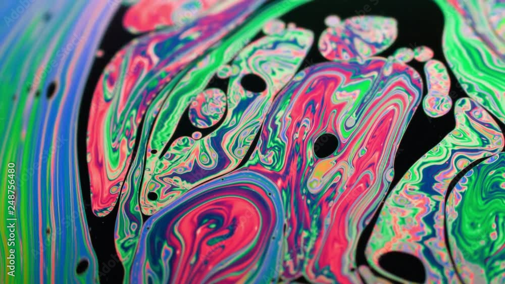 Wonderful structure of colorful bubbles. Chaotic motion. Wonderful structure of colorful bubbles. Chaotic motion.
